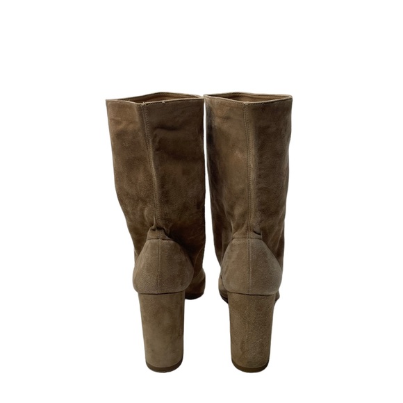 Aquazzura | Boogie Slouchy Scrunch Suede Bootie in Tan 37 - Picture 7 of 13